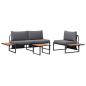Preview: 3-teiliges Garten-Sofa-Set mit anthrazitfarbenen Kissen