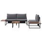 Preview: 3-teiliges Garten-Sofa-Set mit anthrazitfarbenen Kissen