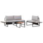 Preview: 3-teiliges Garten-Sofa-Set mit hellgrauen Kissen