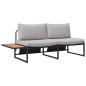 Preview: 3-teiliges Garten-Sofa-Set mit hellgrauen Kissen