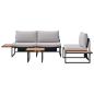 Preview: 3-teiliges Garten-Sofa-Set mit hellgrauen Kissen