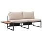 Preview: 3-teiliges Garten-Sofa-Set mit taupefarbenen Kissen