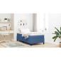 Preview: Boxspringbett Blau Einzel Cord-Stoff