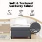 Preview: Boxspringbett Dunkelgrau 90x200 cm aus Cord