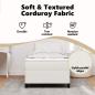 Preview: Boxspringbett Creme 90x200 cm Cord-Stoff