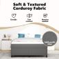 Preview: Boxspringbett Hellgrau 140x200 cm Cord-Stoff