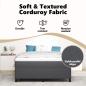 Preview: Plattformbettgestell Dunkelgrau 160 x 200 cm Cordstoff