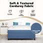 Preview: Plattformbettgestell Blau 160 x 200 cm Cordstoff