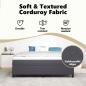 Preview: Plattformbettgestell Dunkelgrau 200 x 200 cm Cordstoff