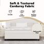 Preview: Boxspringbett Creme 200x200 cm Cordstoff