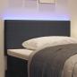 Preview: LED Kopfteil mit LED-Lichtleisten Dunkelgrau 80 cm Cordstoff