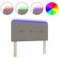 Preview: LED Kopfteil Mit Knopfheftung Taupe 80 cm Stoff