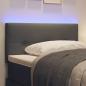 Preview: LED Kopfteil Knopfgepolstert Dunkelgrau 90 cm Stoff
