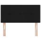 Preview: LED Kopfteil Mit Knopfheftung Schwarz 90 cm Stoff