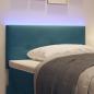 Preview: LED Kopfteil Mit Knopfheftung Dunkelblau 90 cm Samt