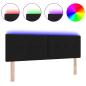 Preview: LED Kopfteil mit Knopfheftung Schwarz 72 cm Stoff