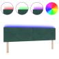Preview: LED Kopfteil mit Knopfheftung Dunkelgrün 90 cm Samt