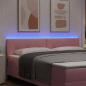 Preview: LED Kopfteil mit LED-Lichtleisten Rosa 180 cm Samt