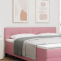 Preview: LED Kopfteil mit LED-Lichtleisten Rosa 180 cm Samt