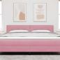 Preview: LED Kopfteil mit LED-Lichtleisten Rosa 180 cm Samt