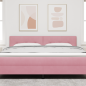 Preview: LED Kopfteil mit LED-Lichtleisten Rosa 180 cm Samt