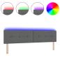 Preview: LED Kopfteil Mit Knopfheftung Dunkelgrau 100 cm Stoff