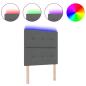 Preview: LED Kopfteil Dunkelgrau 90 cm Stoff