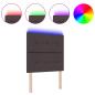 Preview: LED Kopfteil Dunkelbraun 90 cm Stoff