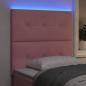 Preview: LED Kopfteil Rosa 90 cm Samt