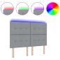 Preview: LED Kopfteil Licht Grau 72 cm Stoff