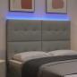 Preview: LED Kopfteil Licht Grau 72 cm Samt