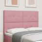 Preview: LED Kopfteil mit LED-Lichtleisten Rosa 144 cm Samt