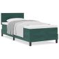 Preview: Boxspringbett mit Matratze Dunkelgrün 90x200 cm Samt