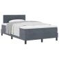 Preview: Boxspringbett mit Kopfteil Dunkelgrau 120 x 200 cm Samt