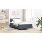 Preview: Boxspringbett mit Kopfteil Dunkelgrau 120 x 200 cm Samt