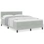 Preview: Boxspringbett mit Matratze Hellgrau 140x190 cm Samt