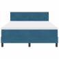 Preview: Boxspringbett mit Kopfteil Dunkelblau 140 x 190 cm Samt