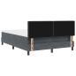 Preview: ARDEBO.de - Boxspringbett mit Matratze Dunkelgrau 140x200 cm Samt