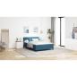 Preview: Boxspringbett mit Kopfteil Dunkelblau 140 x 200 cm Samt