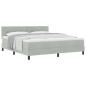 Preview: Boxspringbett mit Matratze Hellgrau Super King Samt