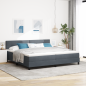 Preview: Boxspringbett mit Matratze Dunkelgrau 200x200 cm Samt