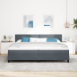 Preview: Boxspringbett mit Matratze Dunkelgrau 200x200 cm Samt