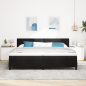 Preview: Boxspringbett mit Matratze Schwarz 200x200 cm Samt