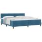 Preview: Boxspringbett mit Kopfteil Dunkelblau 200 x 200 cm Samt