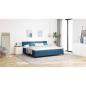 Preview: Boxspringbett mit Kopfteil Dunkelblau 200 x 200 cm Samt