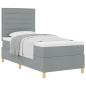 Preview: ARDEBO.de - Boxspringbett mit Matratze hellgrau 90x200 cm Stoff