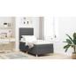 Preview: Boxspringbett mit Matratze Dunkelgrau 90x200 cm Stoff