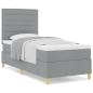 Preview: Boxspringbett mit Matratze Hellgrau 100x200 cm Stoff