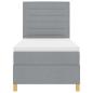 Preview: Boxspringbett mit Matratze Hellgrau 100x200 cm Stoff