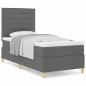 Preview: Boxspringbett mit Matratze Dunkelgrau 100x200 cm Stoff